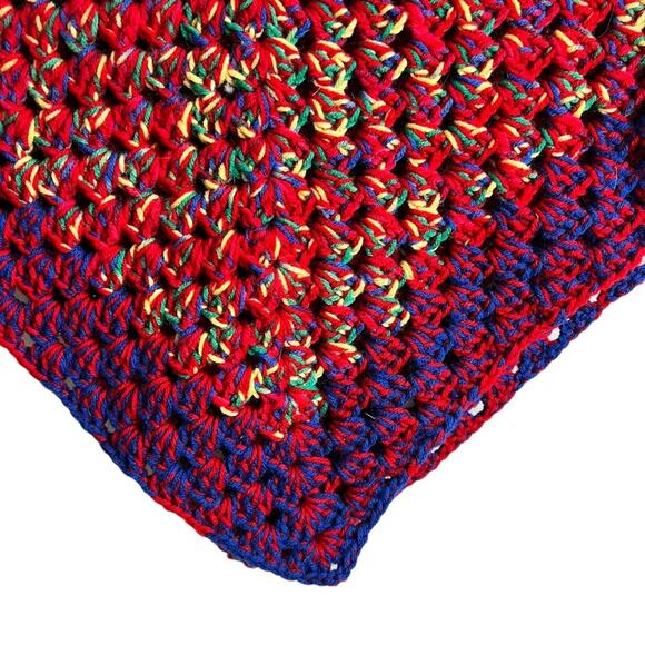 Handmade Vintage Poncho Kids Poncho Cape Drawstring Pom Pom Heavyweight Shawl - Picture 7 of 11